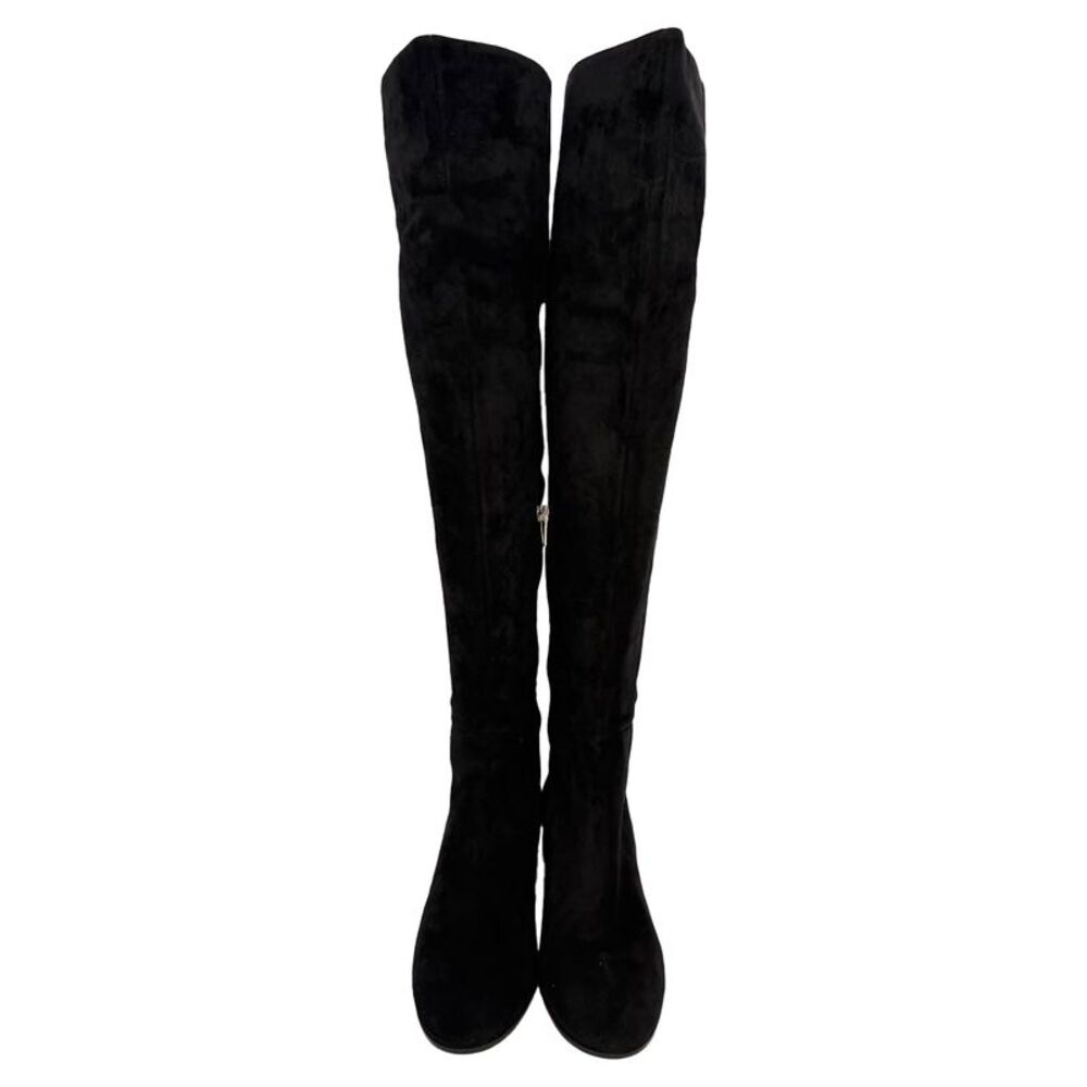 Gianvito Rossi Almond-Toe Knee-High Boots in Black Suede - Picture 2 of 12